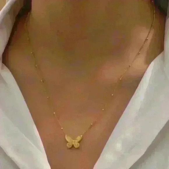 Gold-Filled Butterfly Pendant Necklace - Picture 2 of 5